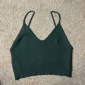 knitwear dark green tank top